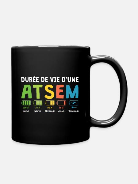 Humour Atsem Maternelle d'école fin d'année atsem - Mug uni - noir