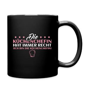 Küchenchefin Gastronomie Humor Köchin - Tasse einfarbig - Schwarz - Rechts