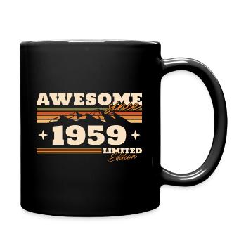 Jahrgang 1959 geboren Vintage Geburtstag Berge - Tasse einfarbig - Schwarz - Rechts