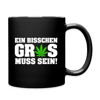 Ein bisschen Gras muss sein - Tasse einfarbig - Schwarz - Rechts