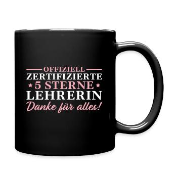 Beste Lehrerin Abschluss Abschiedsgeschenk - Tasse einfarbig - Schwarz - Rechts