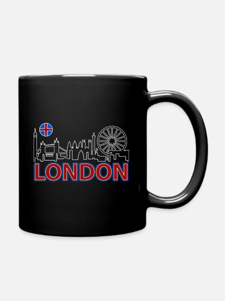 London Skyline Funny London Gifts - Full Colour Mug - black