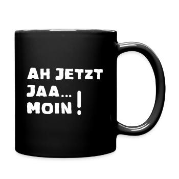 Moin Sprüche und Witze - Geschenk - Tasse einfarbig - Schwarz - Rechts