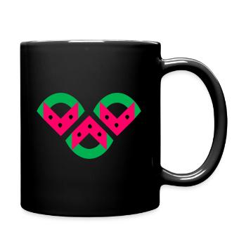 Wassermelone - Tasse einfarbig - Schwarz - Rechts