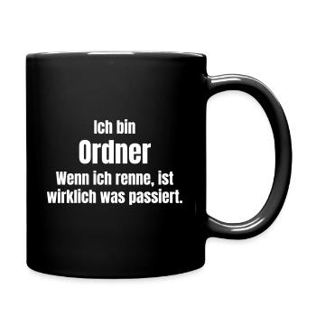 Ordner und Aufseher - Tasse einfarbig - Schwarz - Rechts
