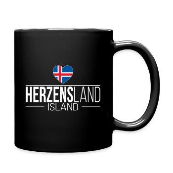 Herzensland Island Skandinavien Urlaub Reise - Tasse einfarbig - Schwarz - Rechts
