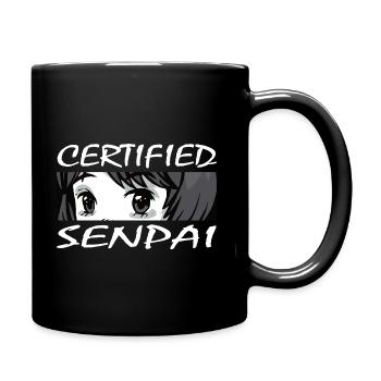 Certified Senpai Anime Manga Zertifizierter Senpai - Tasse einfarbig - Schwarz - Rechts