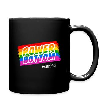Horny Top wants a Power Bottom - Tasse einfarbig - Schwarz - Rechts