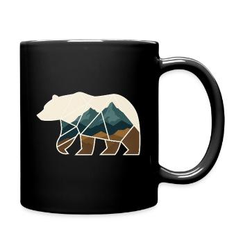 Bear Design Geometric - Full Colour Mug - black - Right