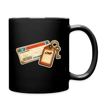 Conception vintage des étiquettes de billets d’avion pour bagages - Mug uni - noir - Droite