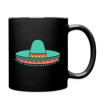 Strohhut Sombrero - Tasse einfarbig - Schwarz - Rechts