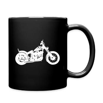 Motorrad Chopper Cruiser Biker Mechaniker Geschenk - Tasse einfarbig - Schwarz - Rechts