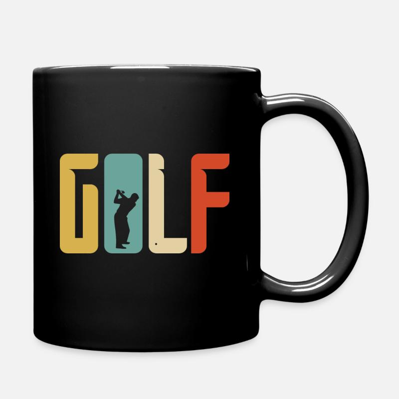 Golf Geschenk Retro Abschlag - Tasse einfarbig - Schwarz