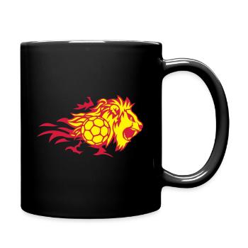 handball lion flamme logo feu animal 302 - Mug uni - noir - Droite