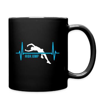 Hochsprung Herzschlag Stabhochsprung - Tasse einfarbig - Schwarz - Rechts