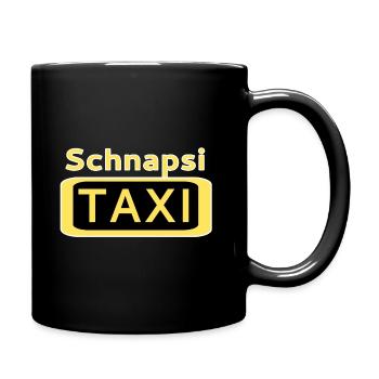Lustiger Partyspaß SCHNAPSITAXI Logo | Sauf Fun - Tasse einfarbig - Schwarz - Rechts