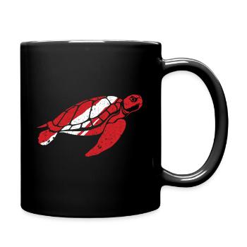 Tortue de plongée drapeau de la mer Plongée Cadeau - Mug uni - noir - Droite