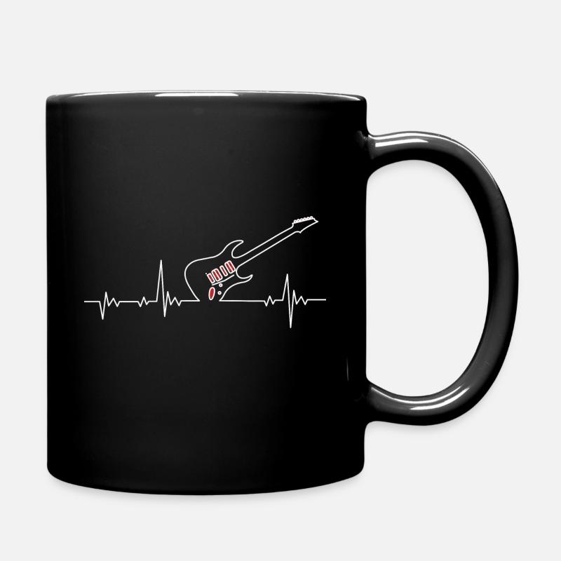 Elektrische Gitarre Herzschlag - Tasse einfarbig - Schwarz