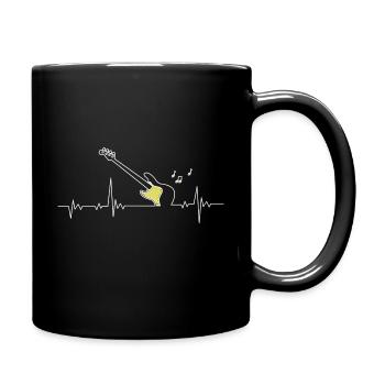 Bass guitare pouls pulsation cardiaque - Mug uni - noir - Droite
