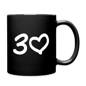 30 Jahre Geburtstag Perlenhochzeit Hochzeitstag - Tasse einfarbig - Schwarz - Rechts