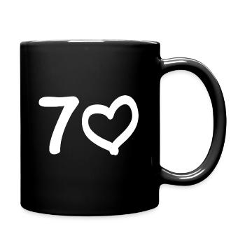 70 Jahre Geburtstag Geschenk - Tasse einfarbig - Schwarz - Rechts