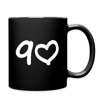 90th birthday 90 years heart gift - Full Colour Mug - black - Right