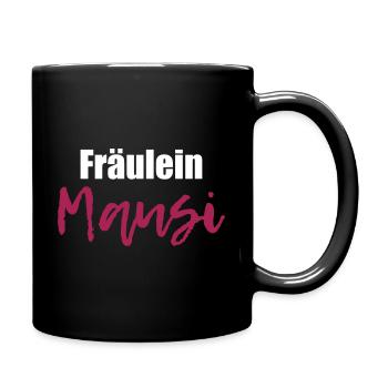 Mausi Kosename Geschenk für Freundin Valentinstag - Tasse einfarbig - Schwarz - Rechts