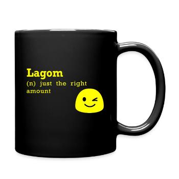 Lagom juste la bonne quantité de cadeau suédois - Mug uni - noir - Droite