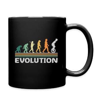 Einrad Zirkus Artist Evolution Retro Lustig - Tasse einfarbig - Schwarz - Rechts