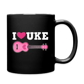 Ukulele I Love - Full Colour Mug - black - Right