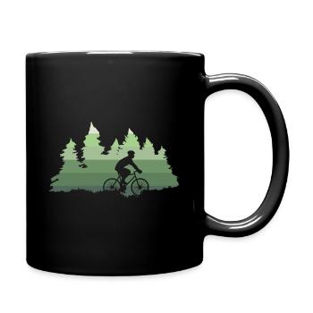 Cycliste Forêt Forêt Homme à vélo - Mug uni - noir - Droite