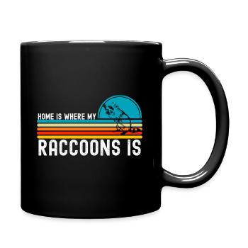 raccoon - Full Colour Mug - black - Right