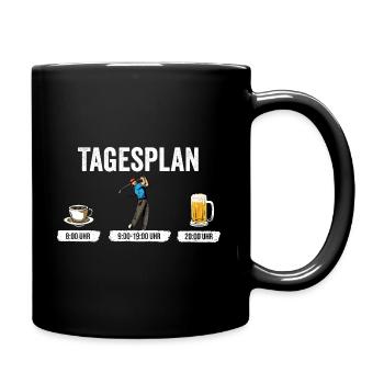Tagesplan Golfen Golf Golf spielen - Golfer - Tasse einfarbig - Schwarz - Rechts