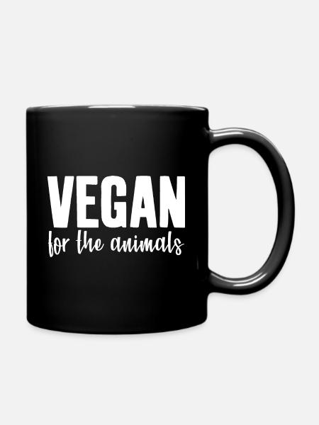 VEGAN FOR THE ANIMALS - Tasse einfarbig - Schwarz