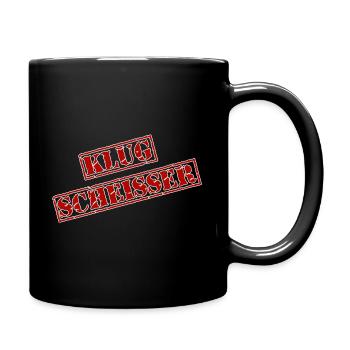 Stempel "Klugscheisser" - Tasse einfarbig - Schwarz - Rechts