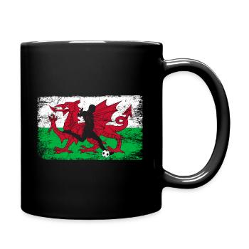 Wales Fußball Fan von walisischer Mannschaft - Tasse einfarbig - Schwarz - Rechts