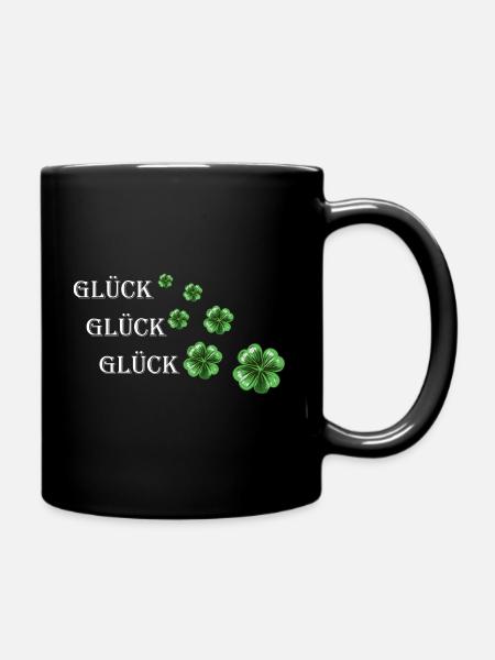 Glück - Tasse einfarbig - Schwarz