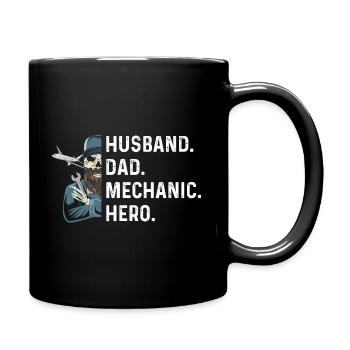 Aviation design for your aircraft mechanic - Full Colour Mug - black - Right