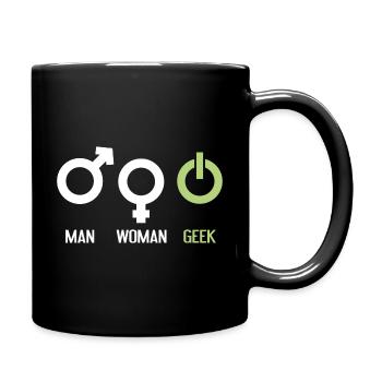 Man Woman Geek - Full Colour Mug - black - Right