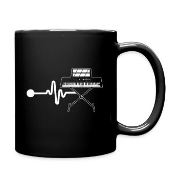 Keyboard Player Heartbeat Musician - Full Colour Mug - black - Right