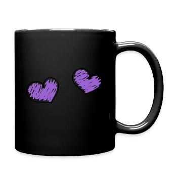 lila Herzen - Tasse einfarbig - Schwarz - Rechts