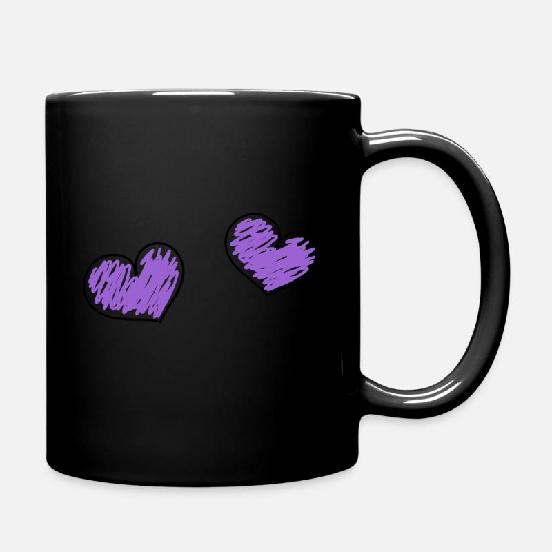 lila Herzen - Tasse einfarbig - Schwarz