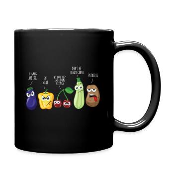 Funny Vegetable Humor Vegan Sarcastic Quote - Full Colour Mug - black - Right