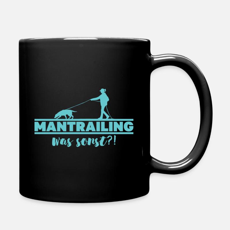 Mantrailing was sonst Silhouette Suchhund Hunde - Tasse einfarbig - Schwarz