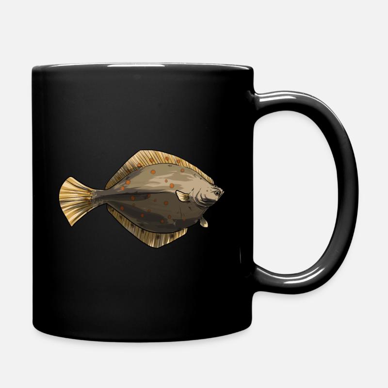 Plaice Halibut - Full Colour Mug - black
