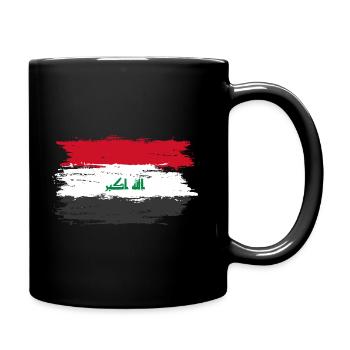 Irak Flagge für stolze Deutsch-Iraker - Tasse einfarbig - Schwarz - Rechts
