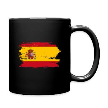 Spanien Flagge für stolze Deutsch-Spanier - Tasse einfarbig - Schwarz - Rechts