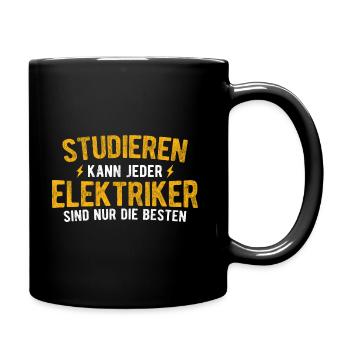 Elektriker Elektrik - Tasse einfarbig - Schwarz - Rechts