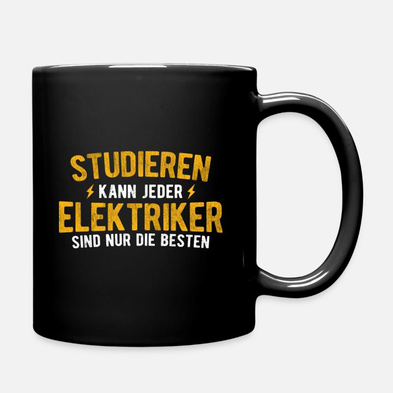 Elektriker Elektrik - Tasse einfarbig - Schwarz