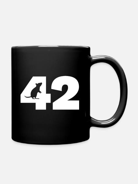42 - Maus - Tasse einfarbig - Schwarz